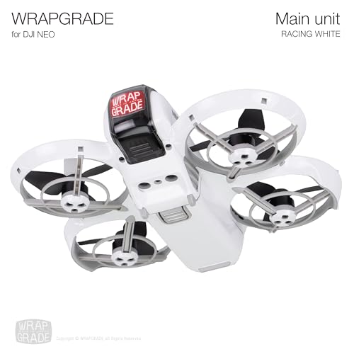 WRAPGRADE Skin Sticker Compatible with DJI NEO Full Wrap (Racing White) - color: Racing White