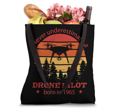 Drones-Pilot born 1965 Birthday Vintage Quadrocopter Drones Tote Bag