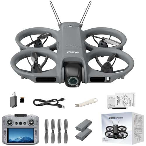 Drone with HD Camera & 4.3 Inch Screen Remote, 3-Sided Obstacle Avoidance, WiFi FPV Quadcopter Altitude Hold Headless Mode & One-Key Return, Mini Portable Drones for Beginners Adults (Grey) - color: Grey