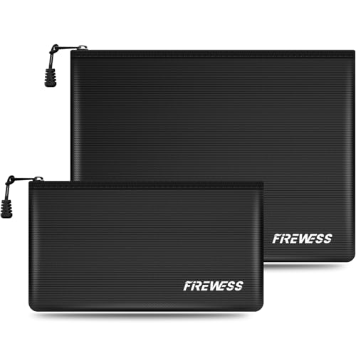 Fireproof Document Bag -2 Pack 13.4"x10" and 11"x6" Non-Itchy Fireproof Money Bag, Waterproof Zipper Holder for Valuables, Fire & Water Resistant Safe Pouch for File,Cash,Passport,Keys - size: 2 Pack 13.4"x10" and 11"x6"