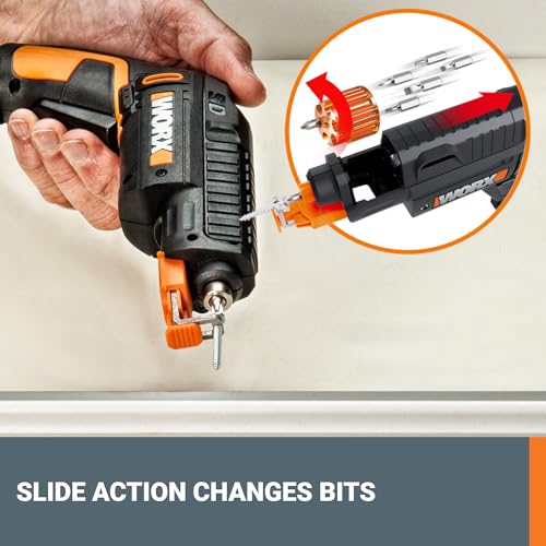WORX Cordless Screwdriver, 4V 6-Bit Set with Screw Holder, WX255L.5 - style: WX255L.5-USB-W/CASE