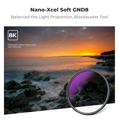 K&F Concept 49mm Soft GND8 (3 Stop) Graduated Neutral Density Lens Filter - size: 49mm