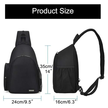 CADeN Camera Bag Sling Backpack, Camera Case Backpack with Tripod Holder for DSLR/SLR Mirrorless Cameras (Canon Nikon Sony Pentax) Black