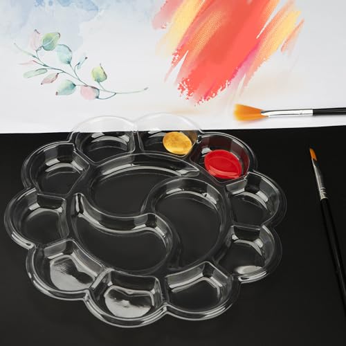 SHIDOW 13-Well Disposable Paint Palette Trays, Clear Plastic, 50 Pcs - color: 13 Well