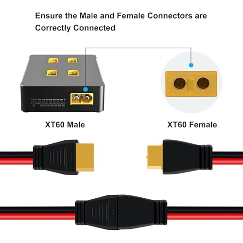 XT60 to O Ring Terminal Cable 12 AWG 0.3 m/1 ft - size: 0.3 m/1 ft