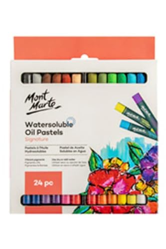 Montmart MMPT0024 Water Soluble Oil Pastel Set, 24 Colors, Color Blend, Enjoy Various Techniques