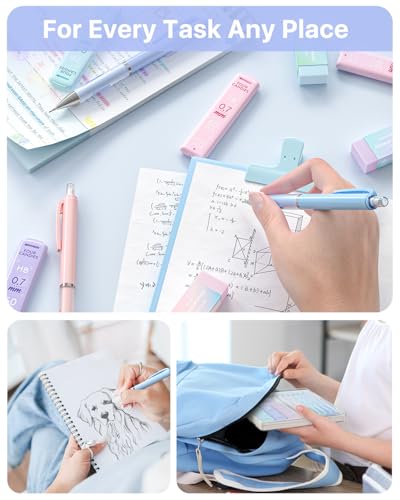 Four Candies Pastel Mechanical Pencil Set, 0.7mm Medium Point, Pack of 6 - style: 0.7 mm
