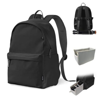 TARION Casual Camera Backpack 15L Urban Photography Bag, Once LT15, Black - color: Black