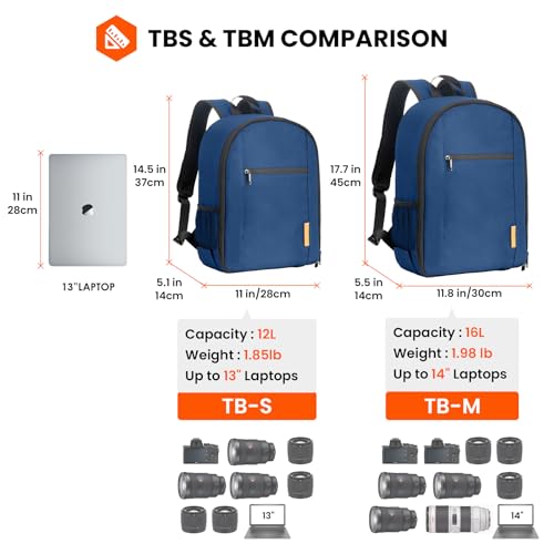 TARION Small Camera Backpack for Photographers Compact 12L Black TB-S - color: Blue, size: Small