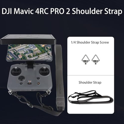 Remote Control Sunshade for DJI Mavic 4 RC Pro 2 Remote Control Silicone Case Sleeve/Controller Screen Protector & Adjustable PU Neck Strap & Standard Lanyard Screw Accessories - size: 11*33