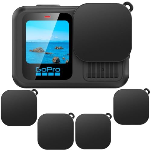 4 Pieces Lens Cap for GoPro Hero 13/12/11/10/9 Hero Black Protective Cap Cover Accessories (for Gopro 9/10/11/12/13 Hero)