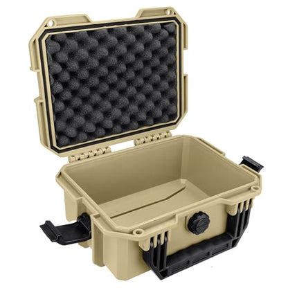Eylar 11.8" Intact Series Compact Hard Camera Case, Lightweight and Durable Stacker Design with Foam (Tan) - color: Tan