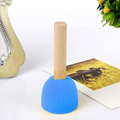 WAFJAMF 60 Pcs Round Sponges Brush Set 4 Sizes DIY Painting Tools Blue - color: Blue