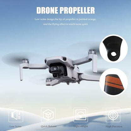Propellers for DJI Mini 4K/ Mini 2/ Mini SE and Mini 2 SE Drone, 32pcs Low-Noise Mini Propeller Blade, Quick-Release Props Wings for Drone