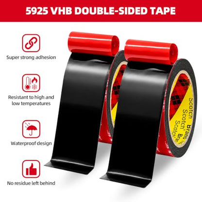 3M Double Sided Tape Heavy Duty 2in x 10ft, Removable Mounting Tape - size: 2in x 10ft