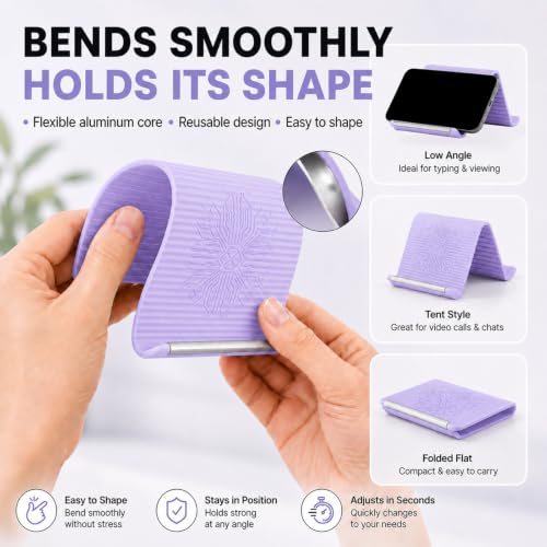 Airplane Phone Holder, Portable Travel Phone Stand, Lavender - color: Lavender-1PCS