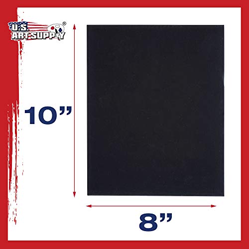U.S. Art Supply 8 X 10 Inch Black Art Canvas Board Panels 6 Pack - 8 Ounce - size: 8" x 10"