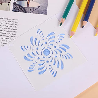 56 Pcs Mandala Stencils, 3.6 x 3.6 Inch Reusable Painting Templates - style: Small Mandala Stencils