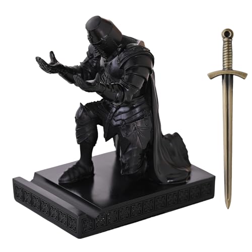 Medieval Templar Vanguard Officer Knight Pen Holder Desk Organizers Black - color: Black