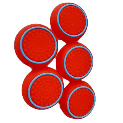 10 PCS Controller Thumbstick Caps Cover Replacement Silicone Touch Controller Rocker Cover for PS3 / PS4 / PS5 (5PCS Red with Blue+ 5PCS Red with Green)
