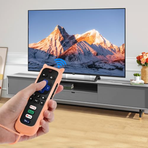 Remote Control Cover TV Remote Cover Universal Remote Case Glow Sleeve with Lanyard for Smart TV Remote Holder - color: Orange