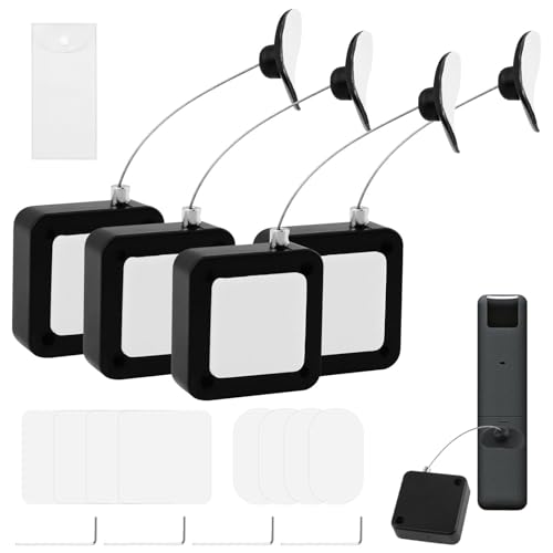 4 Pack 6.5 Ft Retractable Remote Control Safety Lock Tether, Adjustable Lock Strap with Clear Remote Cover, TV Remote Finder and Security Lanyard for Game Controllers
