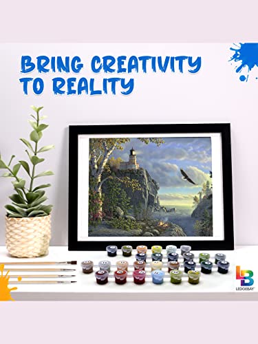 Ledgebay Paint by Numbers Kit for Adults, 16x20 Unframed Canvas - color: Guiding Light, size: 16" x 20" Unframed