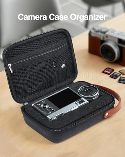 Luxtude Hard EVA Case with Foam, Hard EVA Shockproof Camera Organizer Case - color: Black, size: Small