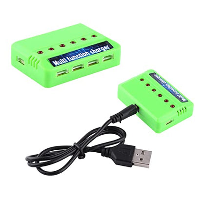 X5C Drone 6 in 1 Multi Battery Fast Charger ABS Housing, Simultaneous 6 Bank Charging Station with USB Cable for Quadcopters