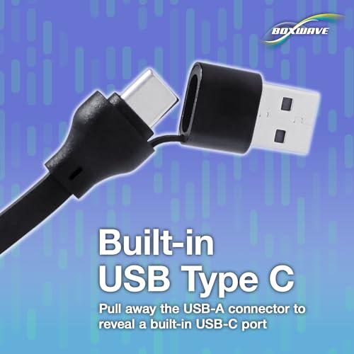 BoxWave Cable Compatible with Fimi Mini 3 Drone with 3 Batteries - AllCharge PD miniSync (100W), Retractable High-Speed Charging Portable USB Cable - Jet Black