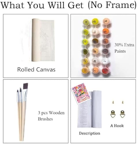 ZRIZQ Flowers Paint by Numbers Kit for Adults Beginner,Birthday,16x20 - color: 16"X20"Rolled Canvas-Birthday Flowers