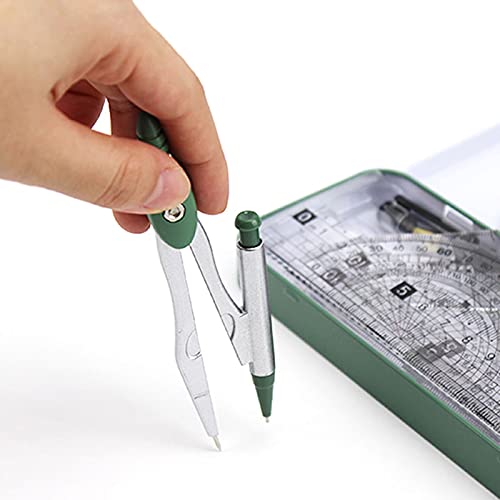 Adela 8 Pieces Student Math Geometry Tool Set Drawing Compass (C-Green) - color: C-green