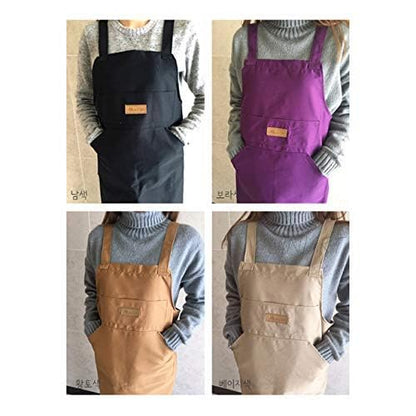 Artist apron / Long apron - Beige - color: Beige