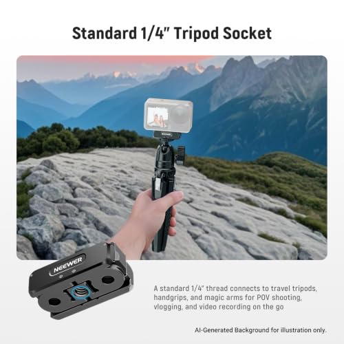 NEEWER Magnetic Mount Adapter Compatible with DJI Osmo 360 Action 5 Pro/4/3 - style: AC011