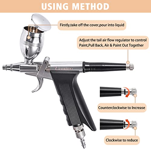 Airbrush Trigger Gun with 0.3 mm Needles 2CC/5CC/13CC Cup - color: 166AK 0.3mm airbrush kit