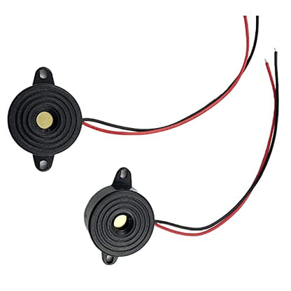 FainWan 2pcs DC 3-24V Active Piezo Buzzer with Lead Wire 2312 High Decibels Continuous Sounder Electronic Buzzer Alarm 23x12mm