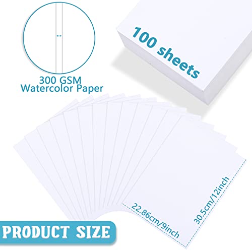Spiareal 100 Sheets 9 x 12 Inch 100 Sheets Watercolor Paper Bulk 140 Lb - size: 9 x 12 Inch