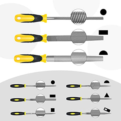 Steel File, Metal File, Half-Round/Round Files and 6 Pcs Needle Files - color: Black-10pcs