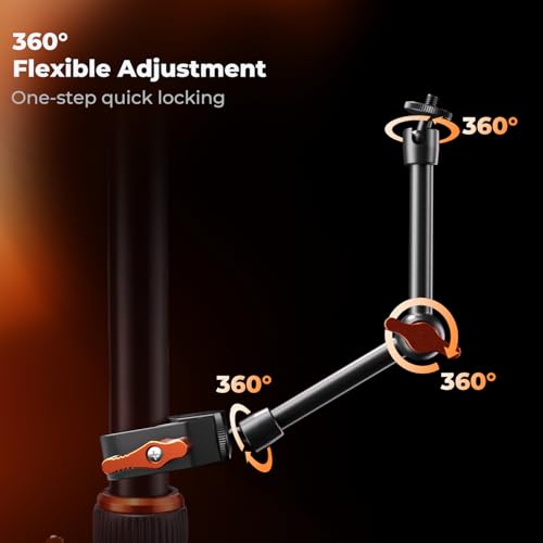 K&F CONCEPT 9.8" Magic Arm Clamp Kit with 1/4" & 3/8" Thread Screw