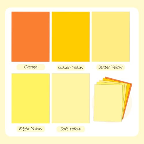 25 Pack Goefun Yellow Card Stock Paper 8.5 x 11 - color: Yellow