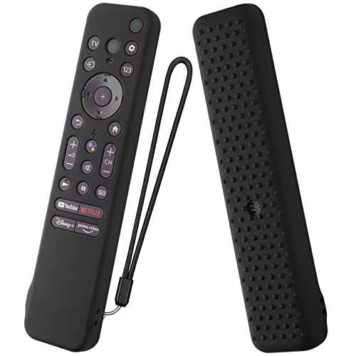 Silicone Cover for 7 inch Sony RMF-TX800U RMF-TX900U Voice Remote Contorl 2022, Anti-Shock Protective Case Compatible with Sony 4K Ultra HD TV X80K X90K X95K Series Remote(Black) - color: black
