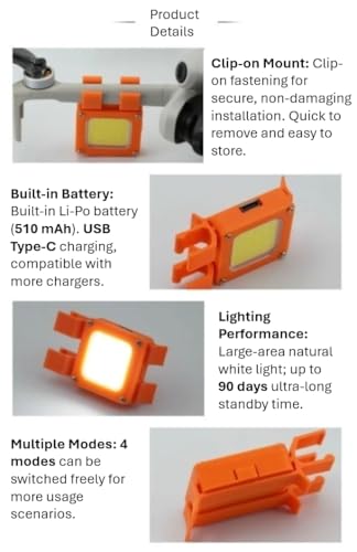 ILEI Night Lights Navigation Light for DJI Air 3/3S, Mini3/ Mini3 Pro, Mini4/ Mini4 Pro Accessories,Suitable for drones (Grey) - color: Grey