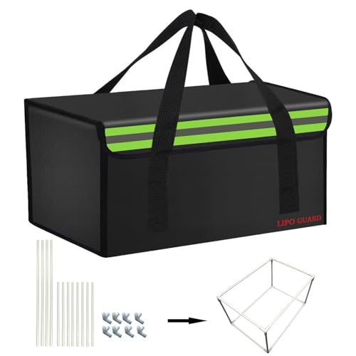15.8"x9.8"x9.8" With support Lipo Safe Bag Fireproof Bag for Lipo Battery Storage Charging Transport,Home Office Travel Fireproof Storage for Cash Valuables Jewelry Passport Power bank Lipo Battery - size: 40*25*25cm+support