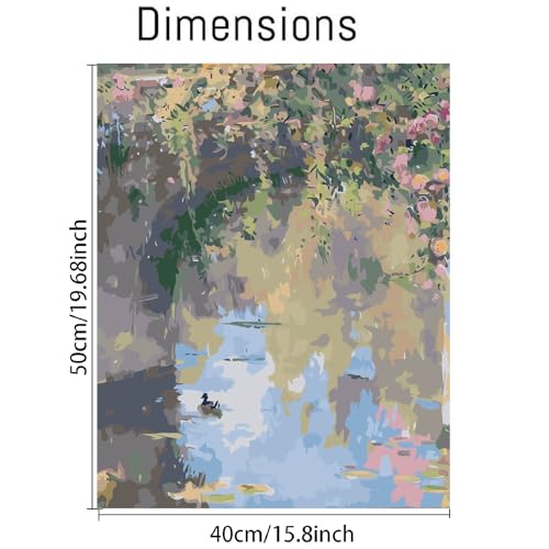 VIGEGU Pond Paint by Numbers Kit for Adults Beginner16x20 Inch - color: MT6145
