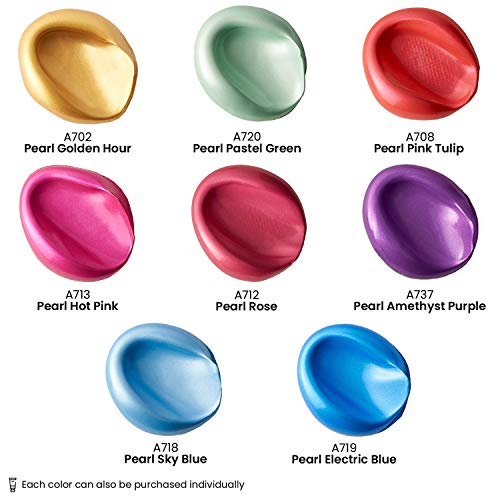 ARTEZA Metallic Acrylic Paint, 8 Jewel Colors, 4.06 oz Tubes For Painting - style: 8 x 120ml (4.06 fl oz) Jewel