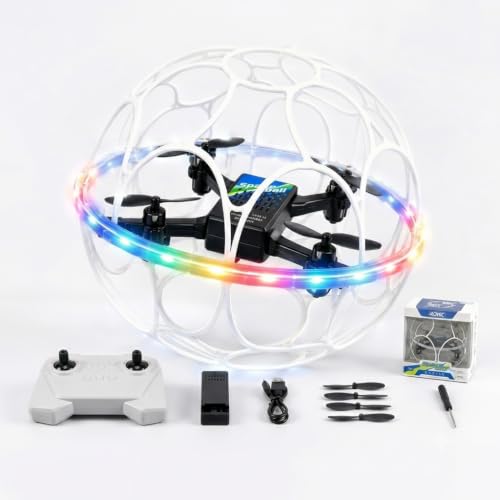 360° fully protected anti-shock drone, a children's remote-controlled quadcopter with height maintenance function, three-speed adjustable and attitude adjustment options, a gift toy for both boys and girls, suitable for indoor and outdoor use.