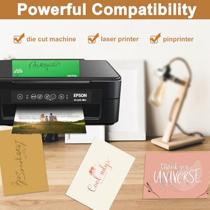 Silunkia 28 Sheets White Shimmer Cardstock 8.5 x 11 Printer Paper 92lb - color: White, size: 28 Sheets