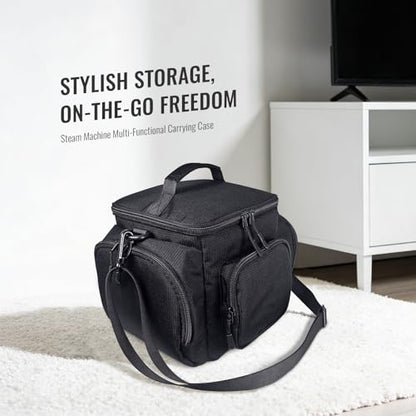 Carrying Case for Steam Machine - Waterproof Travel Storage Bag with Multiple Pockets for Controllers, Cables, Portable Hard Drive, Padded Protection, Durable Polyester, Portable Organizer