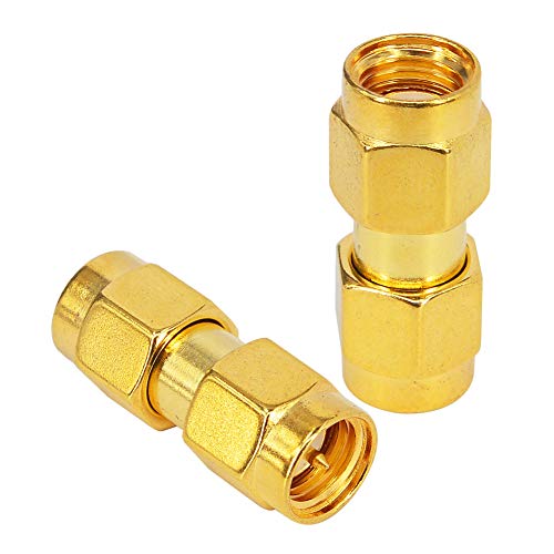 SMA Male to RP-SMA Male Adapter Coax Gender Changer RF Connector 2 Pack