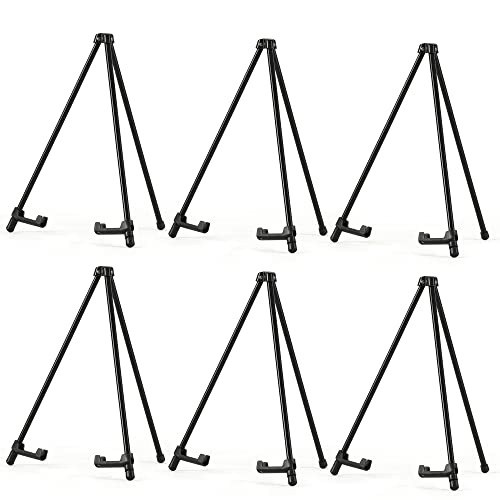 14" Tabletop Instant Display Easel, Black Steel Tripod Easel Stand(6 Pack) - style: 6 Pack Black